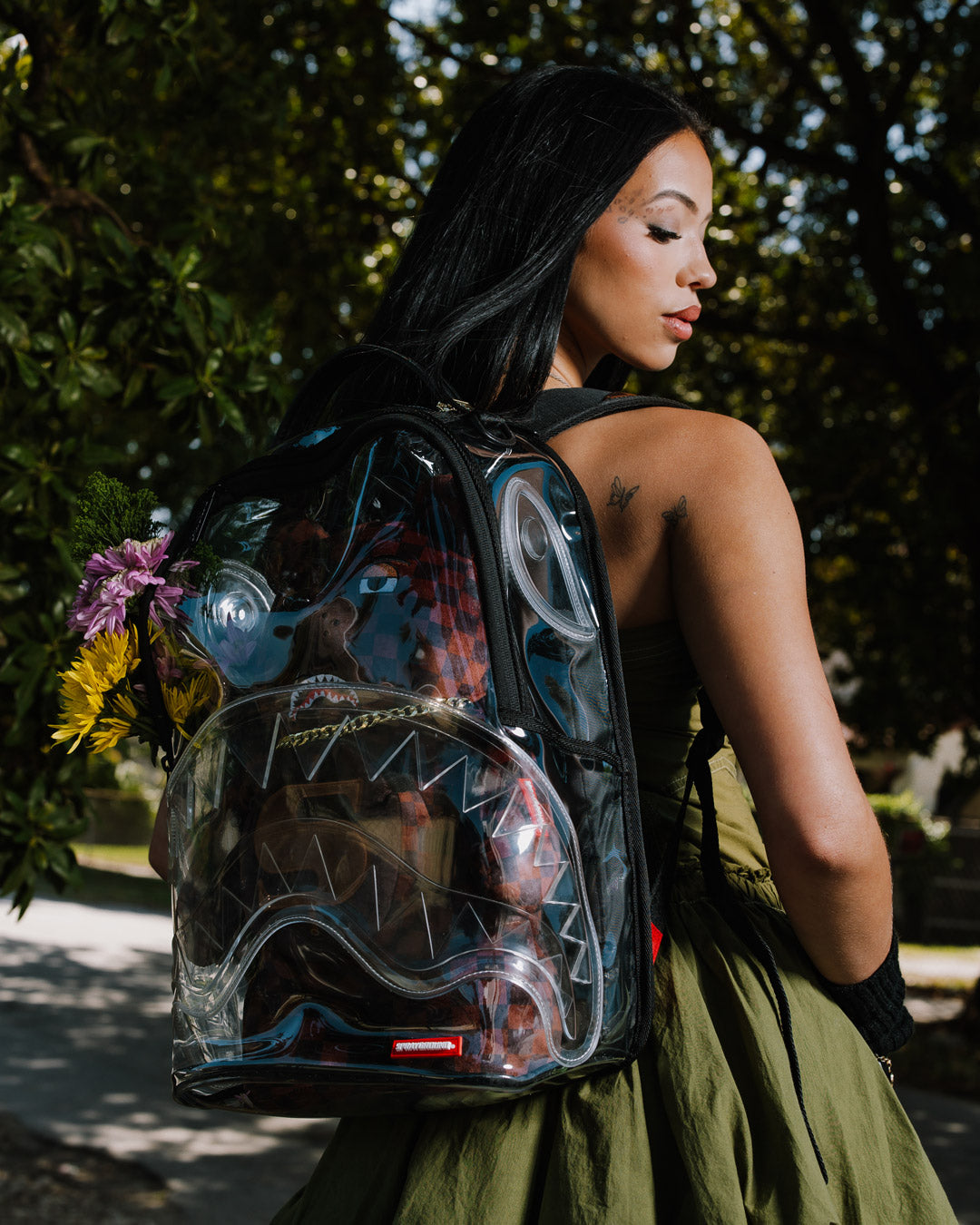 Clear Backpack - Sharks in Paris Bear - Image 6