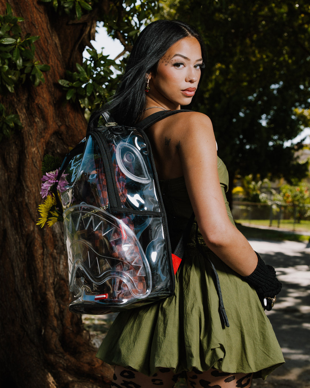 Clear Backpack - Sharks in Paris Bear - Image 4
