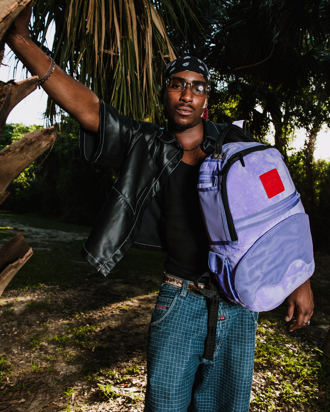 Nooo Way!!! a Reversible Backpack - Purple Velour to Og Sharks in Paris Backpack - Image 2