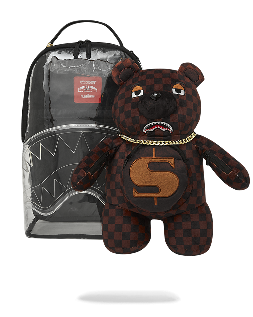 Clear Backpack - Sharks in Paris Bear - Image 15