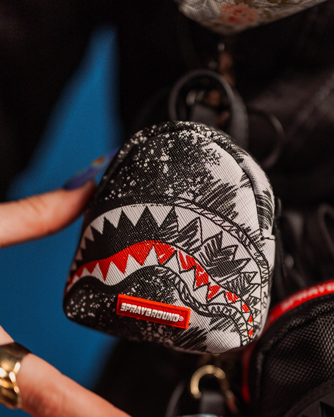 Scribble Dribble Check Backpack Keychain - Image 2