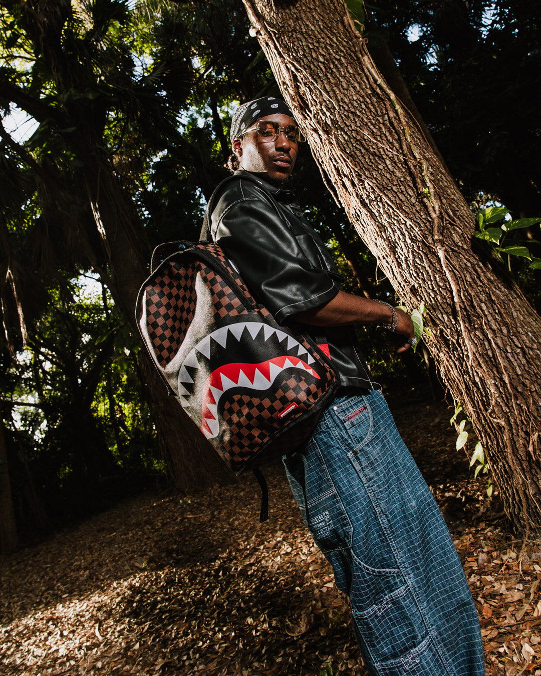 Nooo Way!!! a Reversible Backpack - Purple Velour to Og Sharks in Paris Backpack - Image 6