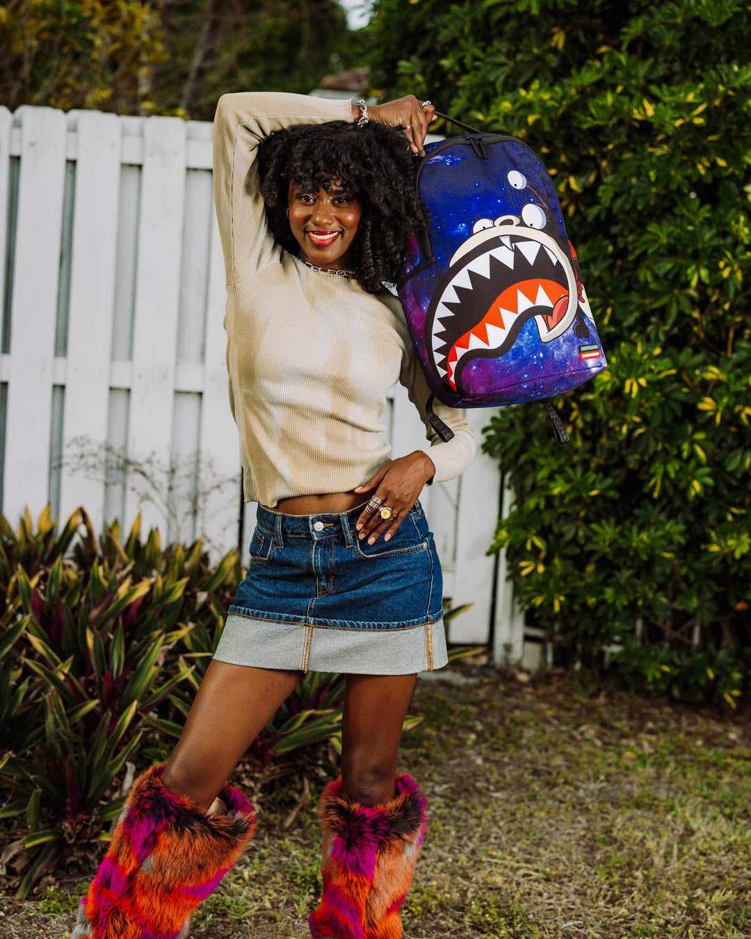 Futurama Nibbler Eat Shark Dlxr Backpack - Image 2