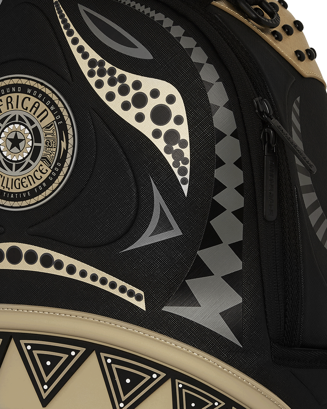 A.i. African Intelligence Sharks of the Gold Ocean Backpack - Sandflower Collab - Image 8