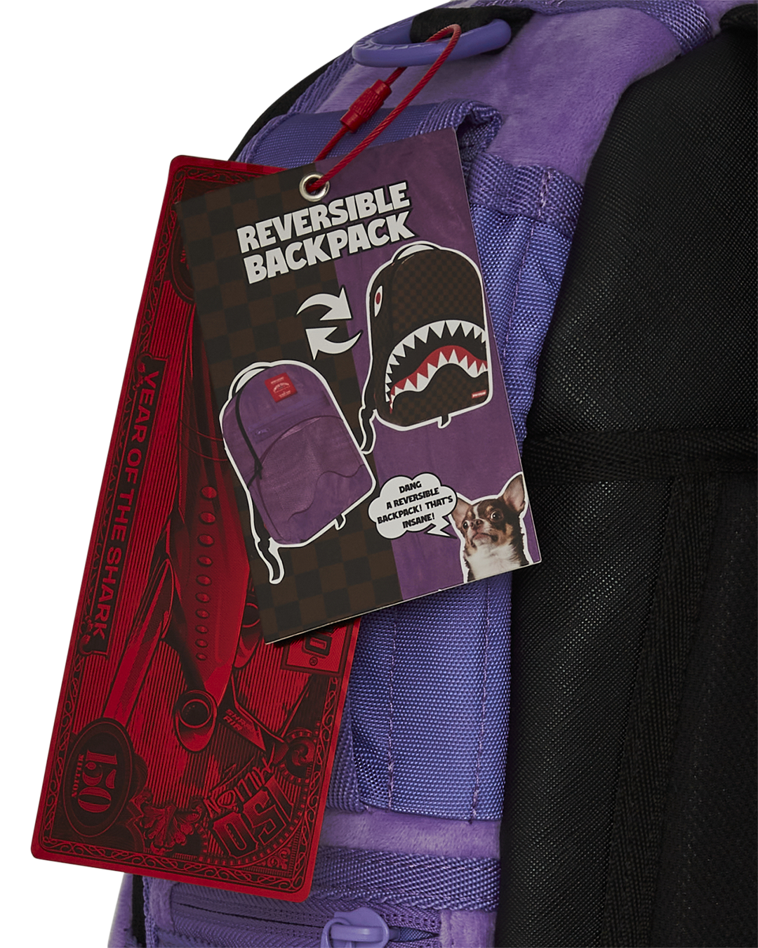Nooo Way!!! a Reversible Backpack - Purple Velour to Og Sharks in Paris Backpack - Image 22