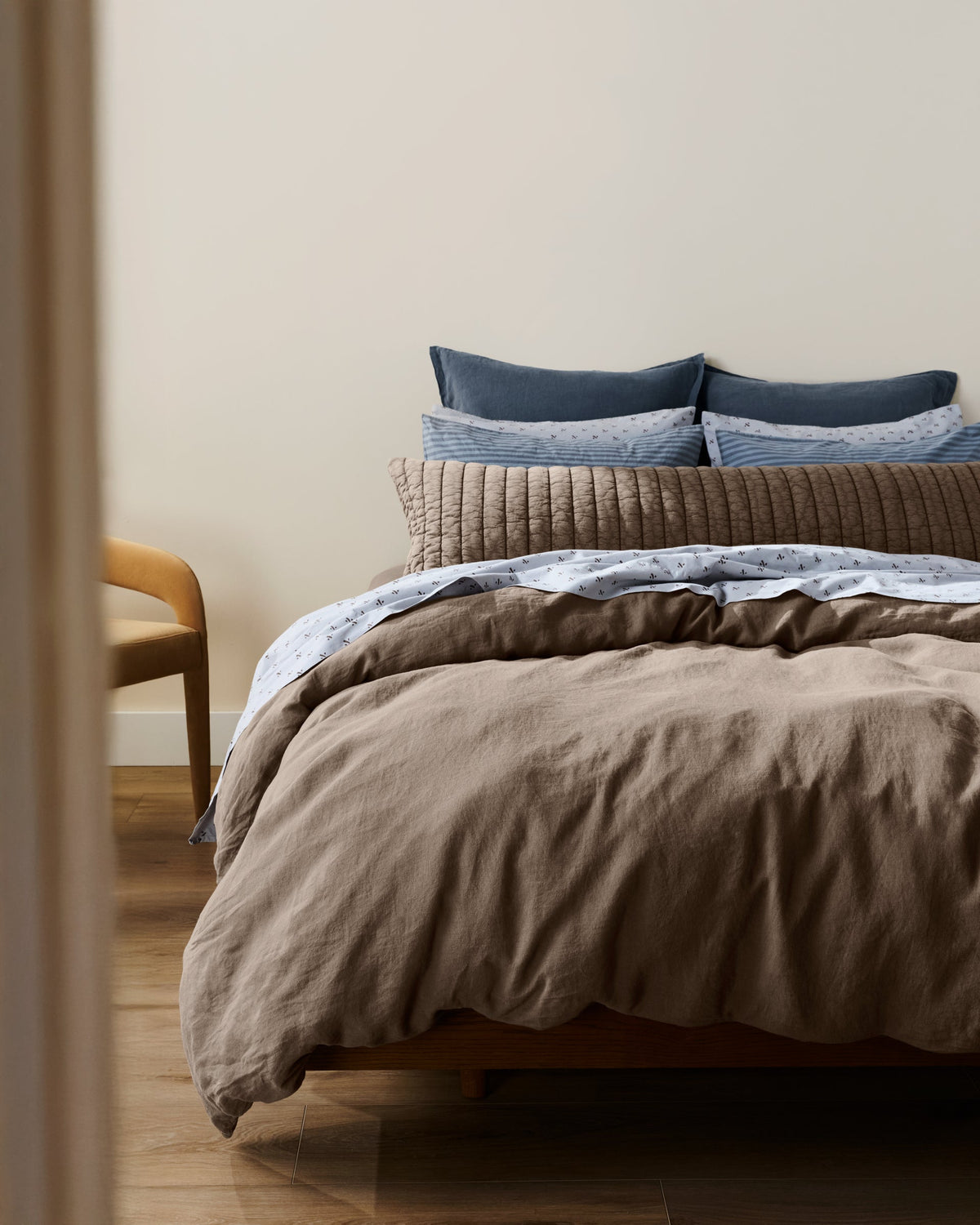 Garment Dyed Channel Body Pillow Cover - FINAL SALE (Warm Grey) - Image 2
