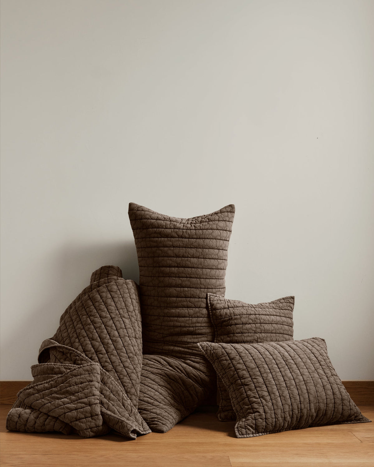 Garment Dyed Channel Body Pillow Cover - FINAL SALE (Warm Grey) - Image 4