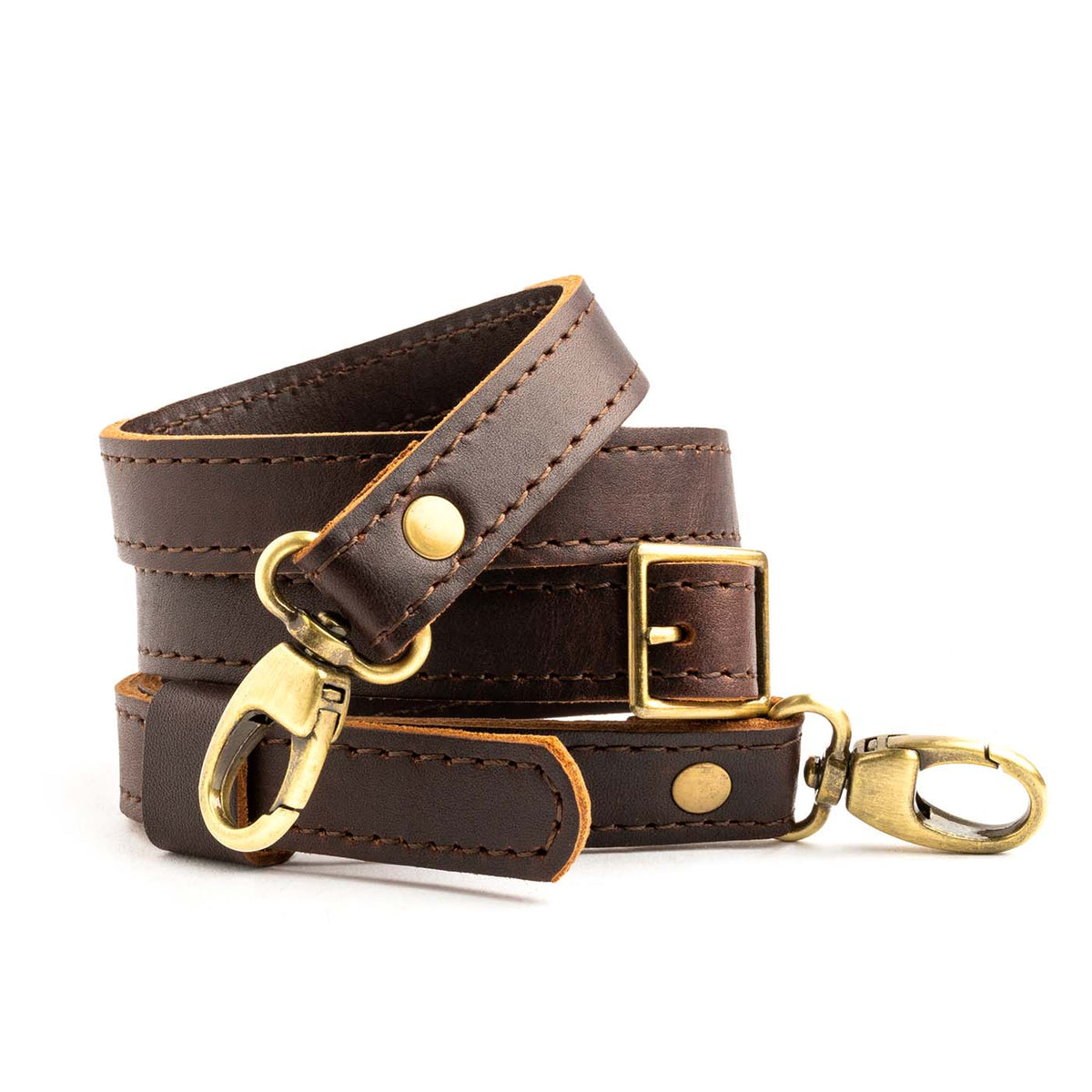 Leather Crossbody Strap - Grizzly