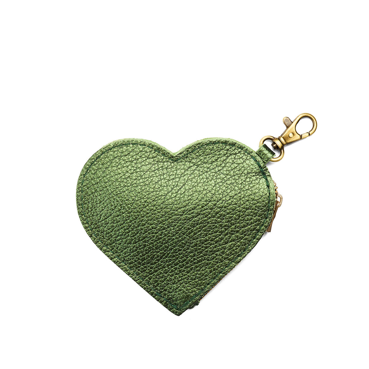 Heart Pouch - Metallic Greench