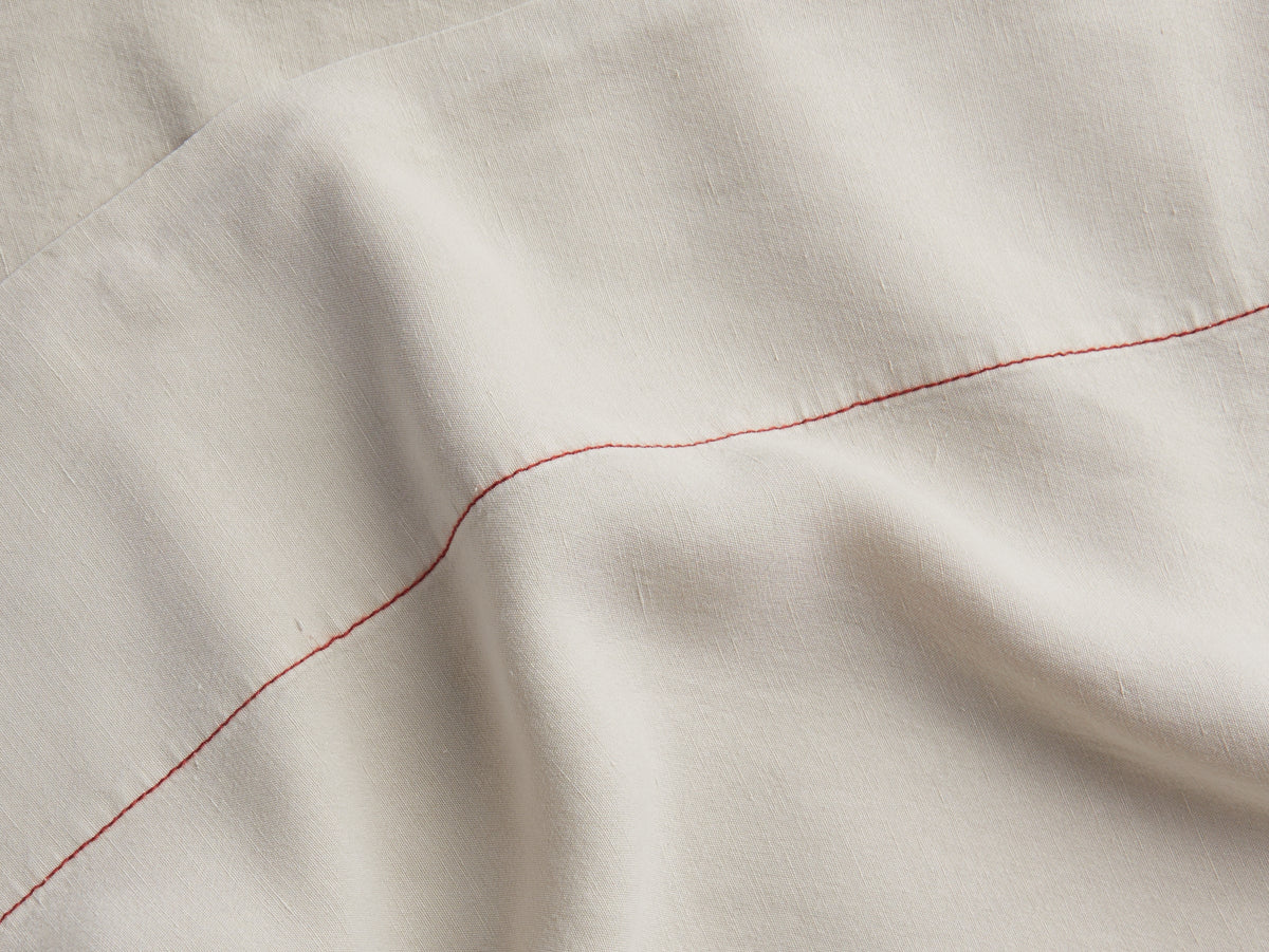 Linen Tencel Sham Set - FINAL SALE (Bone with Canyon) - Image 3