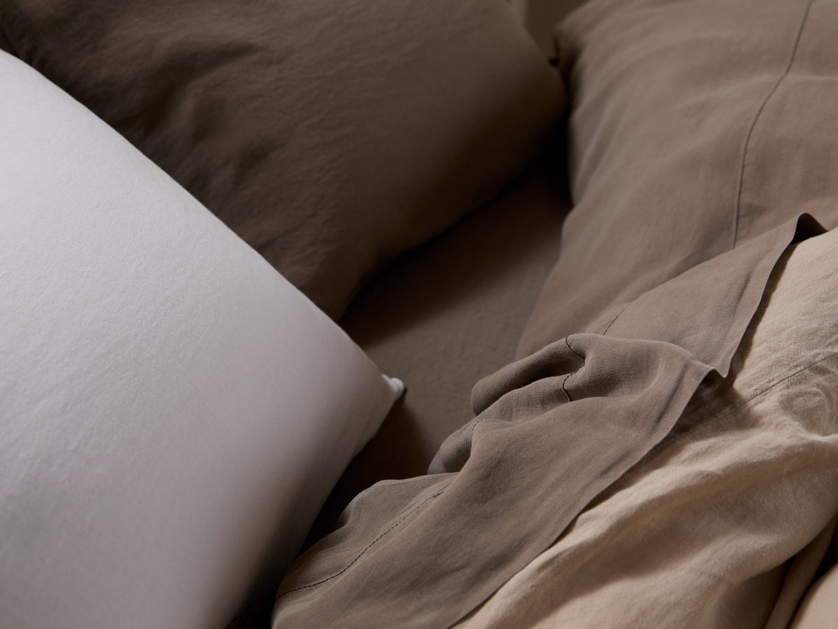 Linen Tencel Duvet Cover (Warm Grey) - Image 4