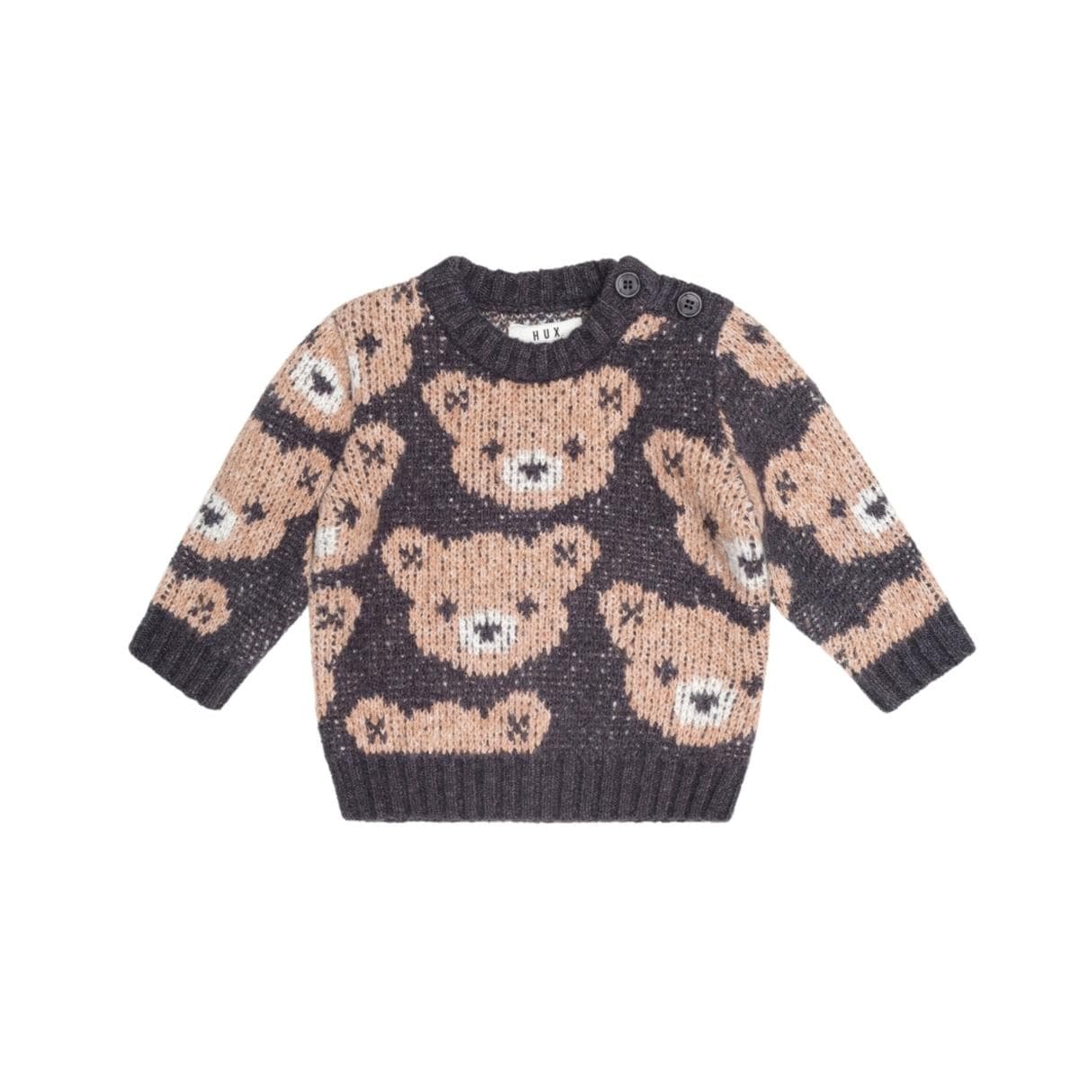 Huxbaby Soft Black Hux Sponge Pullover, 12-18M