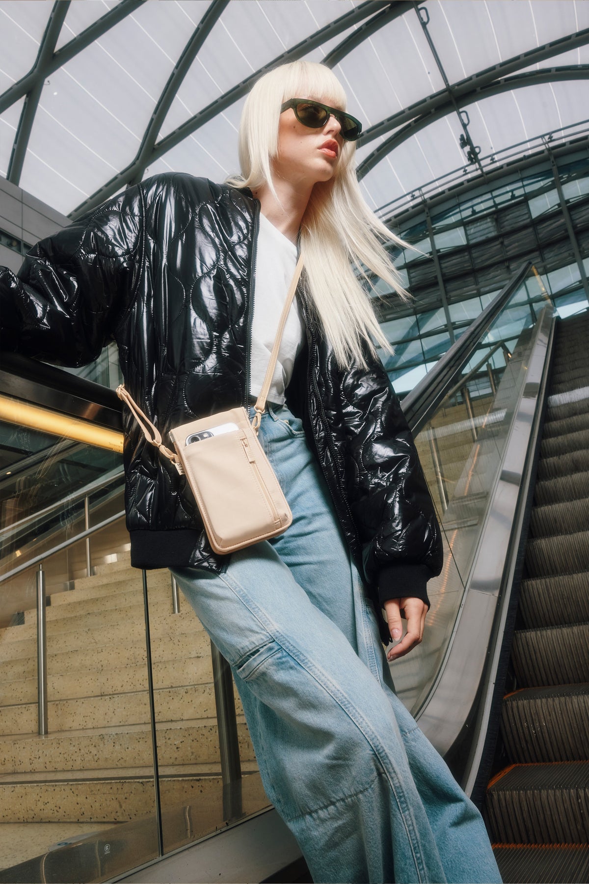 The ID Crossbody Bag in Beige - Image 10