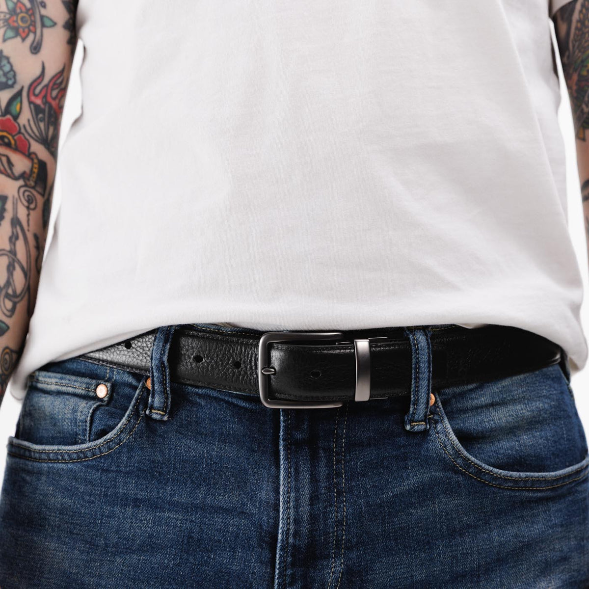 Men's Italian Reversible Leather Belt - Image 6