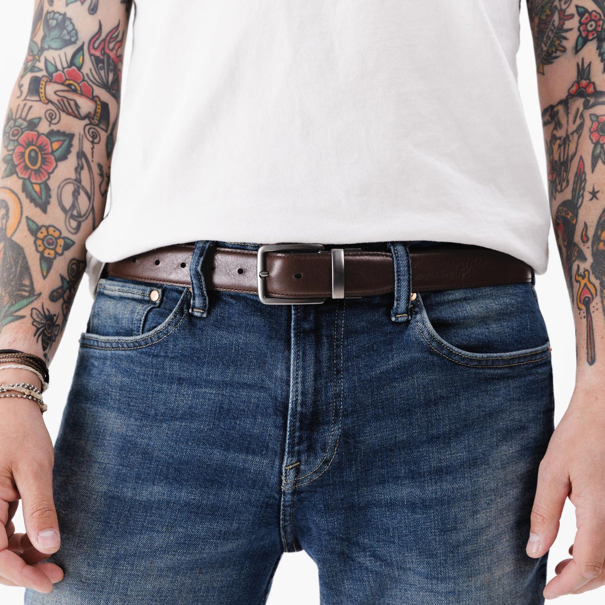 Men's Italian Reversible Leather Belt - Image 5