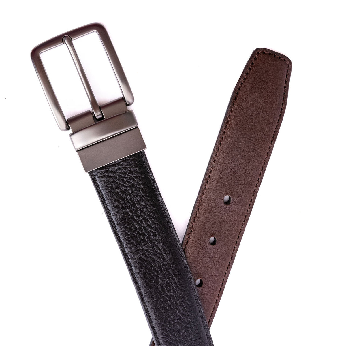 Men's Italian Reversible Leather Belt - Image 2