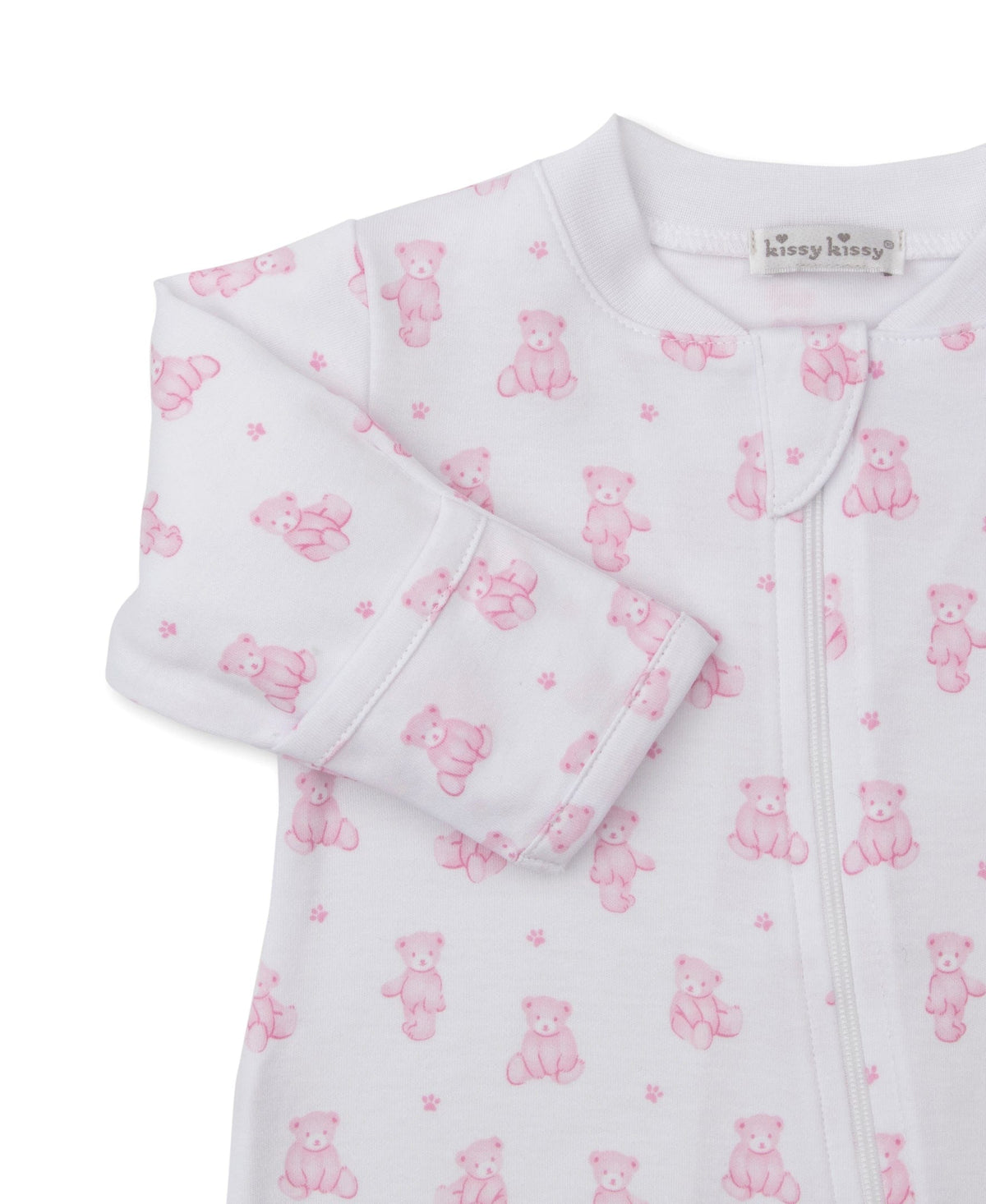 Kissy Kissy Footie w/ Zip - Teddy Bears, Pink, 0-3M - Image 2