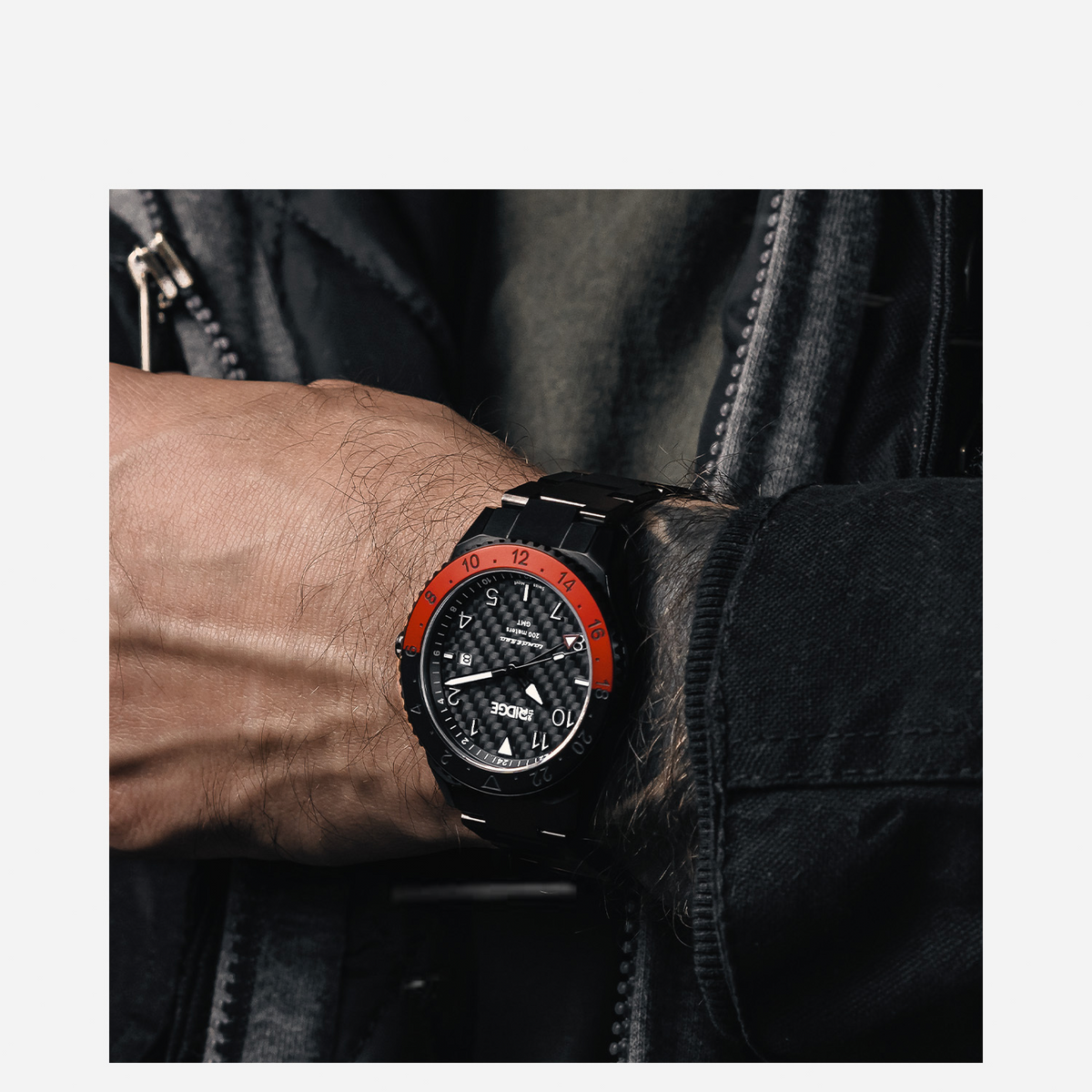 Ridge Land & Sea GMT Watch 42mm - Carbon Fiber 3k - Image 9