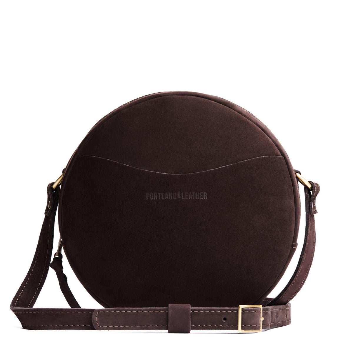 'Almost Perfect' Circle Crossbody - Velvet Brown / Large