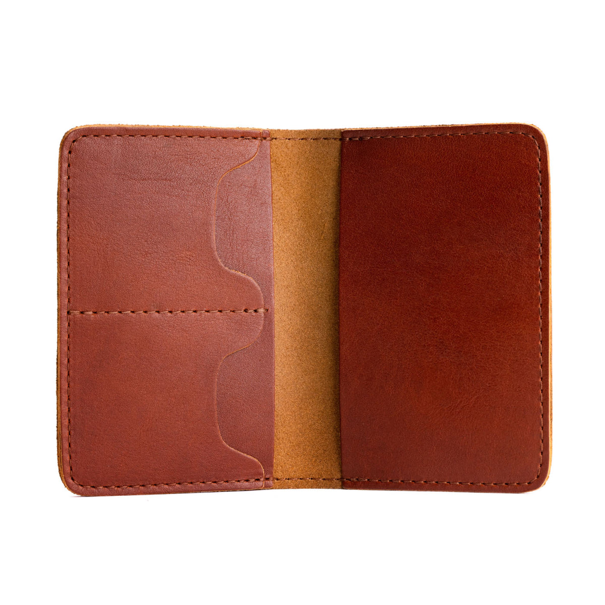 Leather Modern Passport Holder - Chestnut