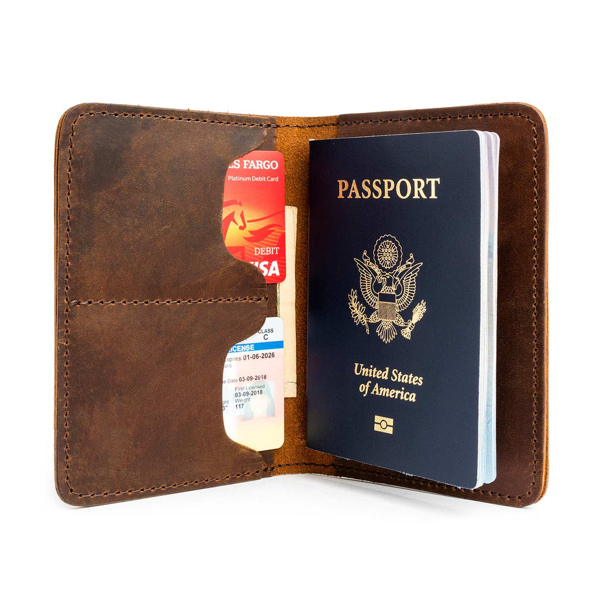 Leather Modern Passport Holder - Canyon