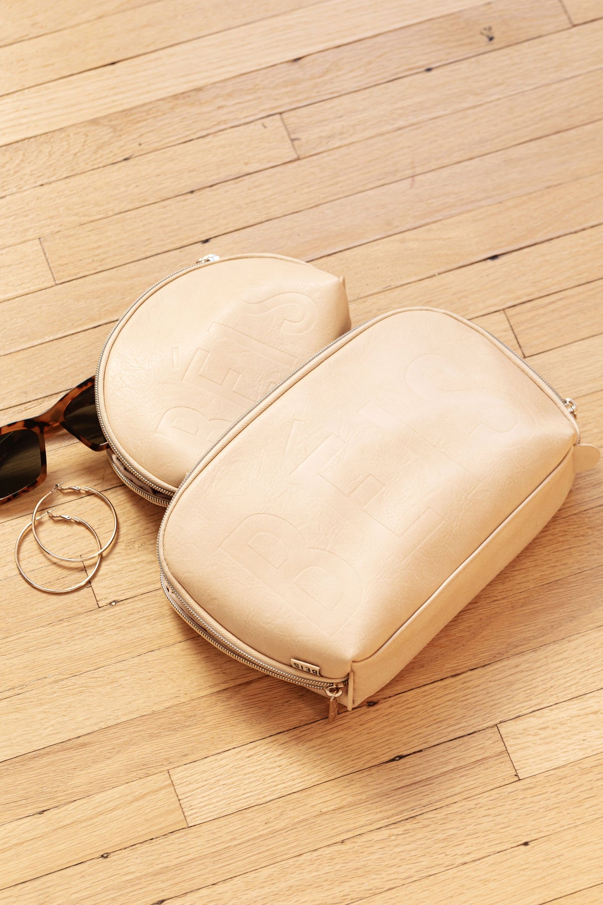 The Cosmetic Pouch Set in Beige - Image 3