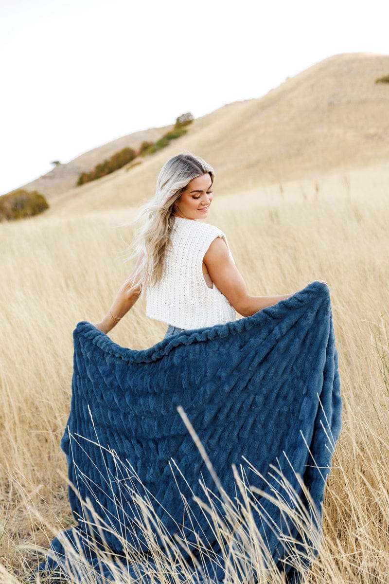 Hugs Midnight Blue Blanket - Image 2