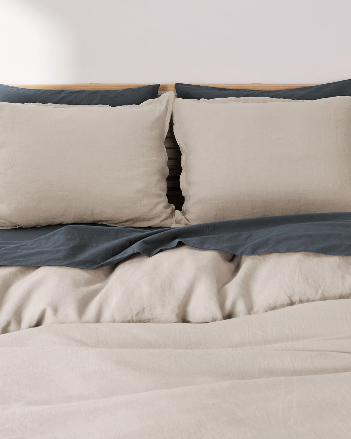 Linen Duvet Cover Set - Bone F/Q - Image 2