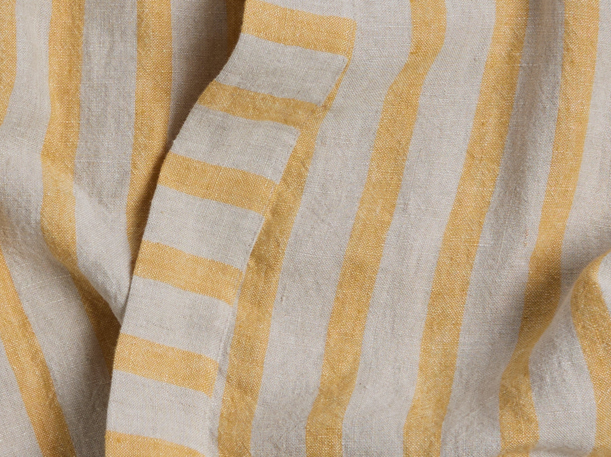 Linen Stripe Robe - FINAL SALE (Natural and Yellow) - Image 3