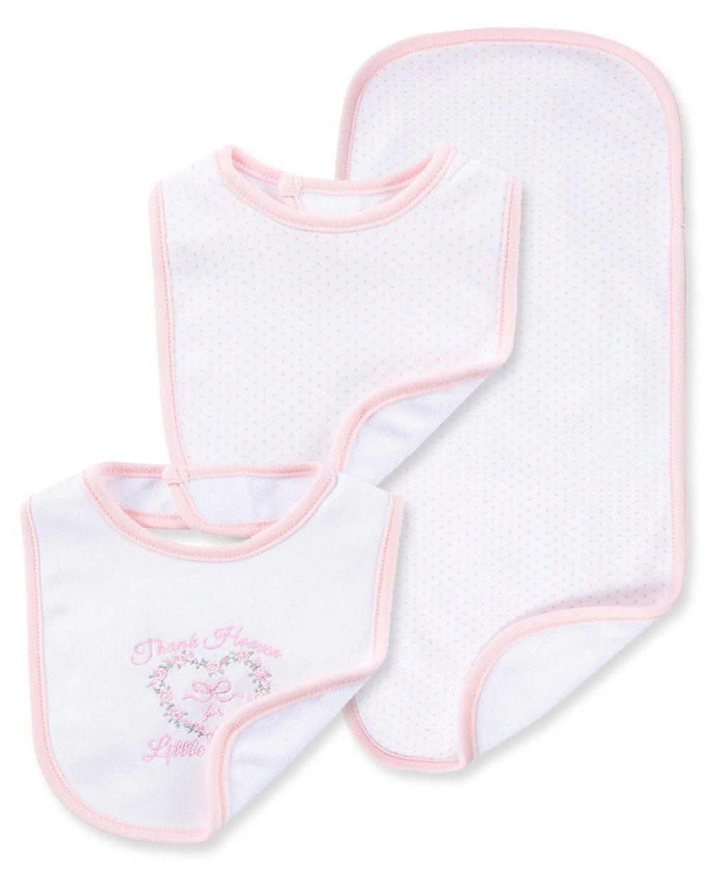 Little Me Thank Heaven For Little Girls Bib & Burp Set - Pink Multi, One Size - Image 3
