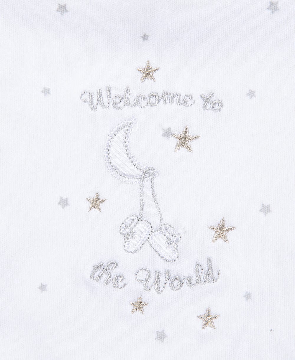 Little Me Welcome To The World Bib & Burp Set - White, One Size - Image 4