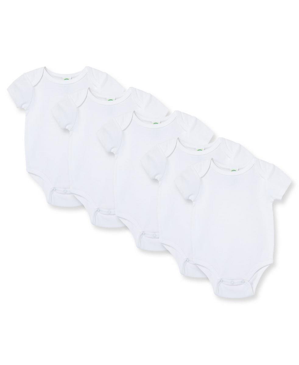 Little Me White 5-Pack Bodysuits - White, NB - Image 4