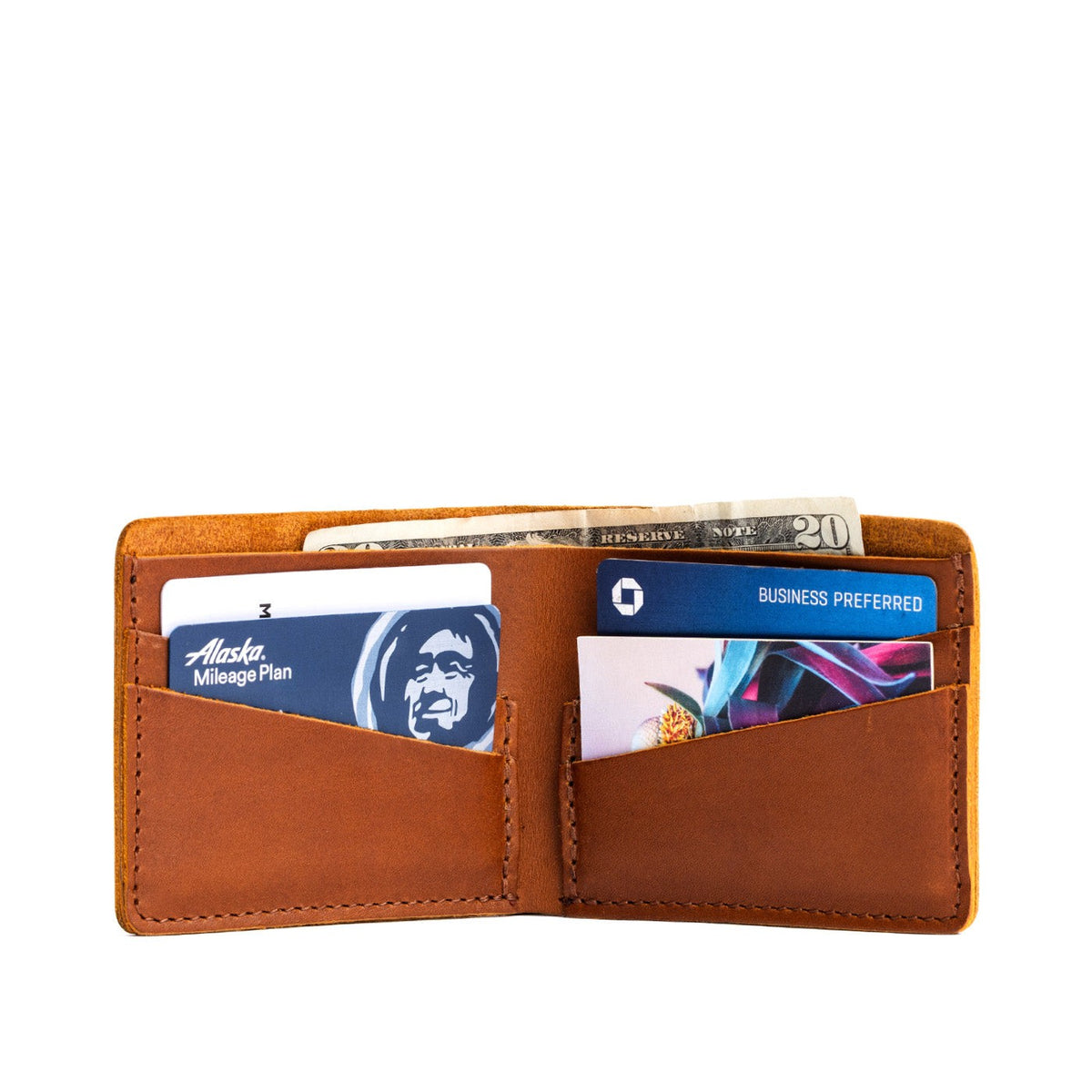 Bifold Leather Wallet - Honey