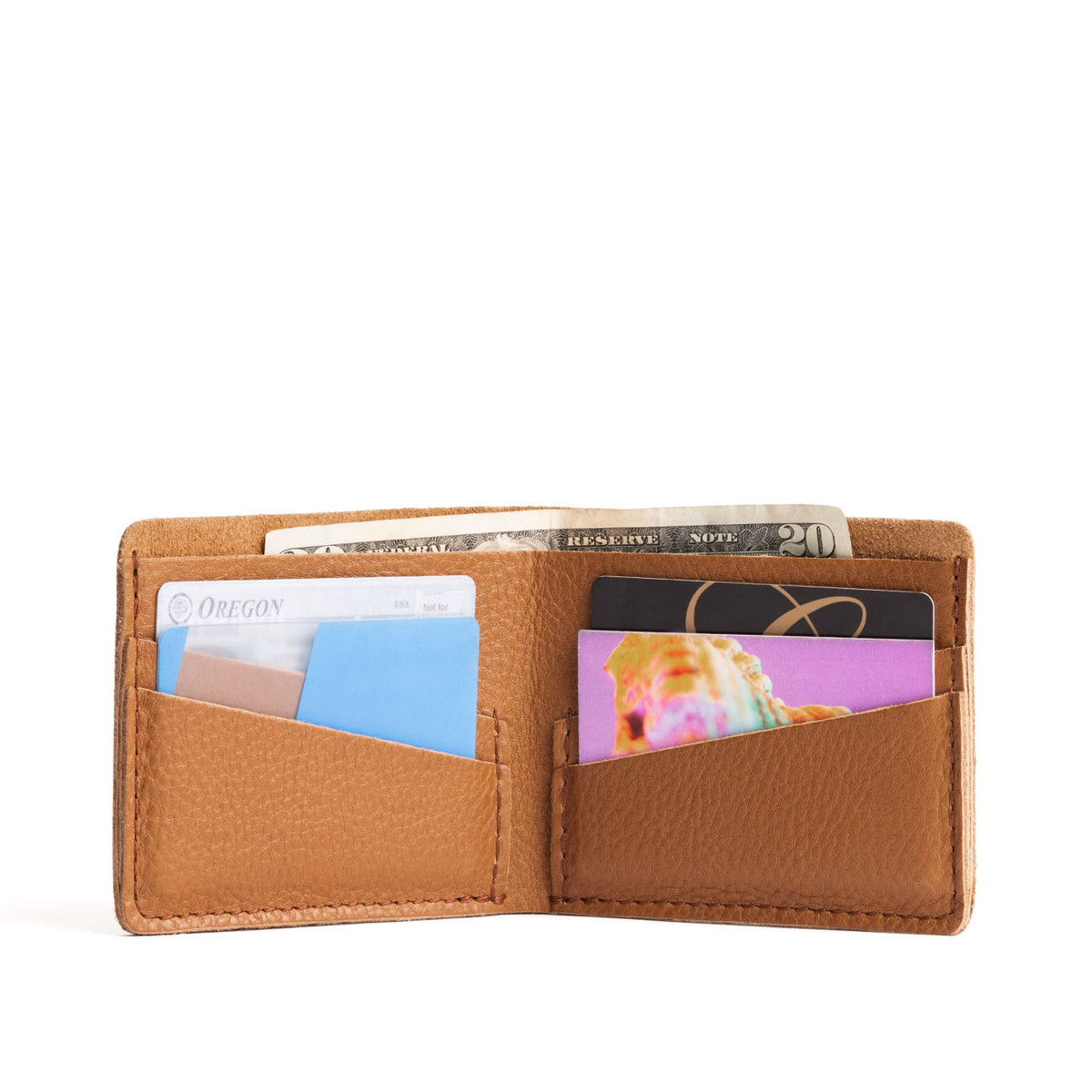 Bifold Leather Wallet - Shortbread