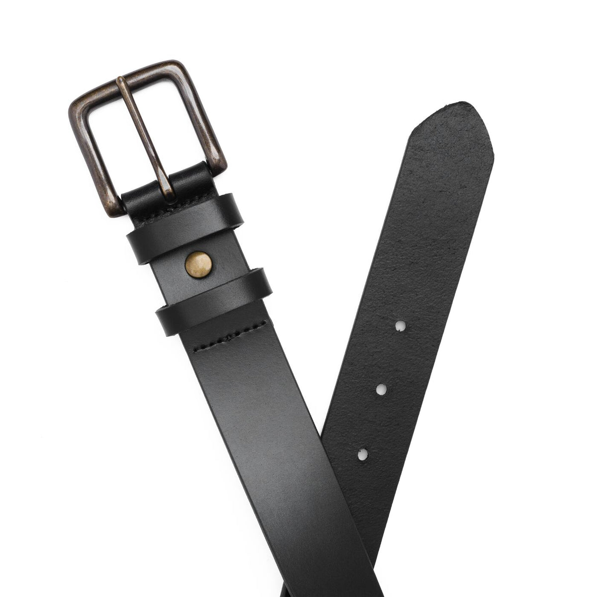 Men's Frontier Leather Belt - Jet Black