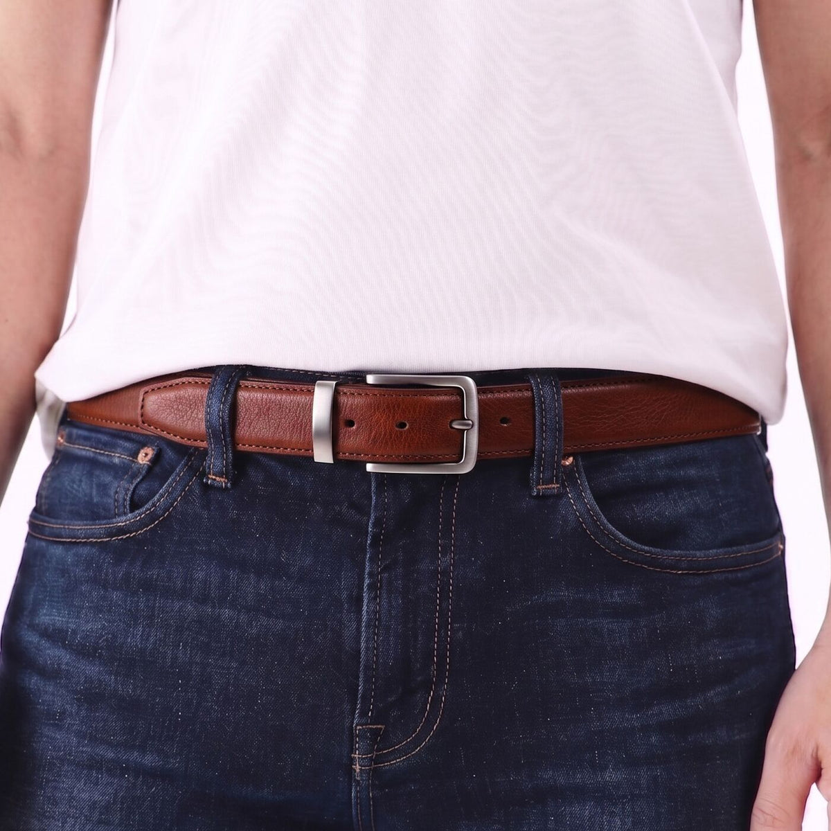 Men's Italian Reversible Leather Belt - Image 7