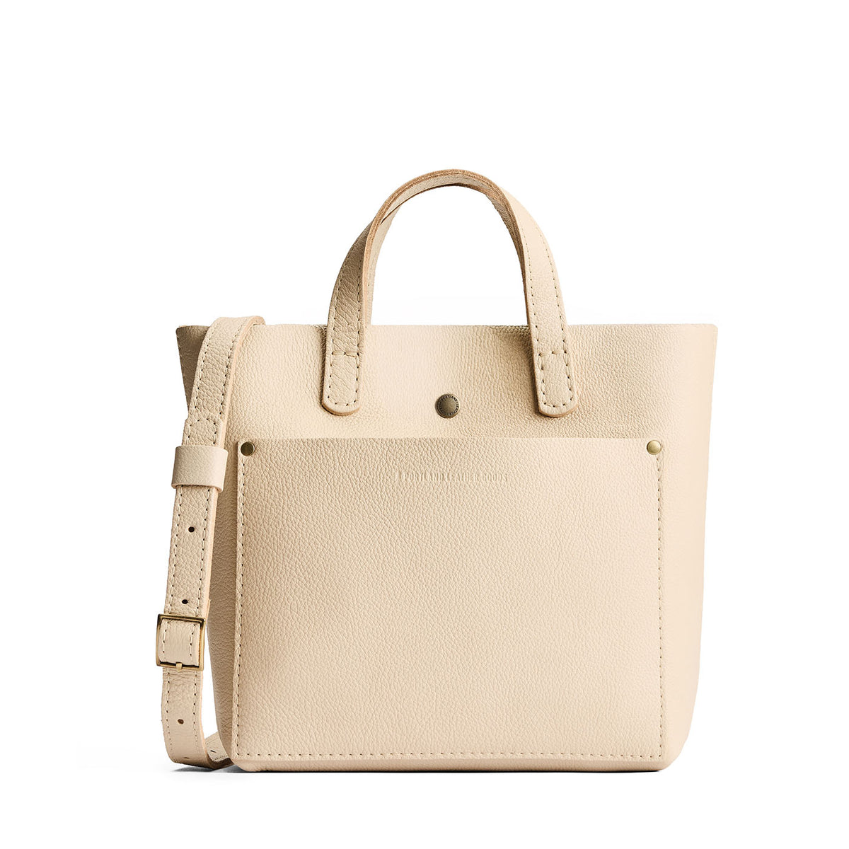 Mini Crossbody Tote - Pebbled Bone / Classic