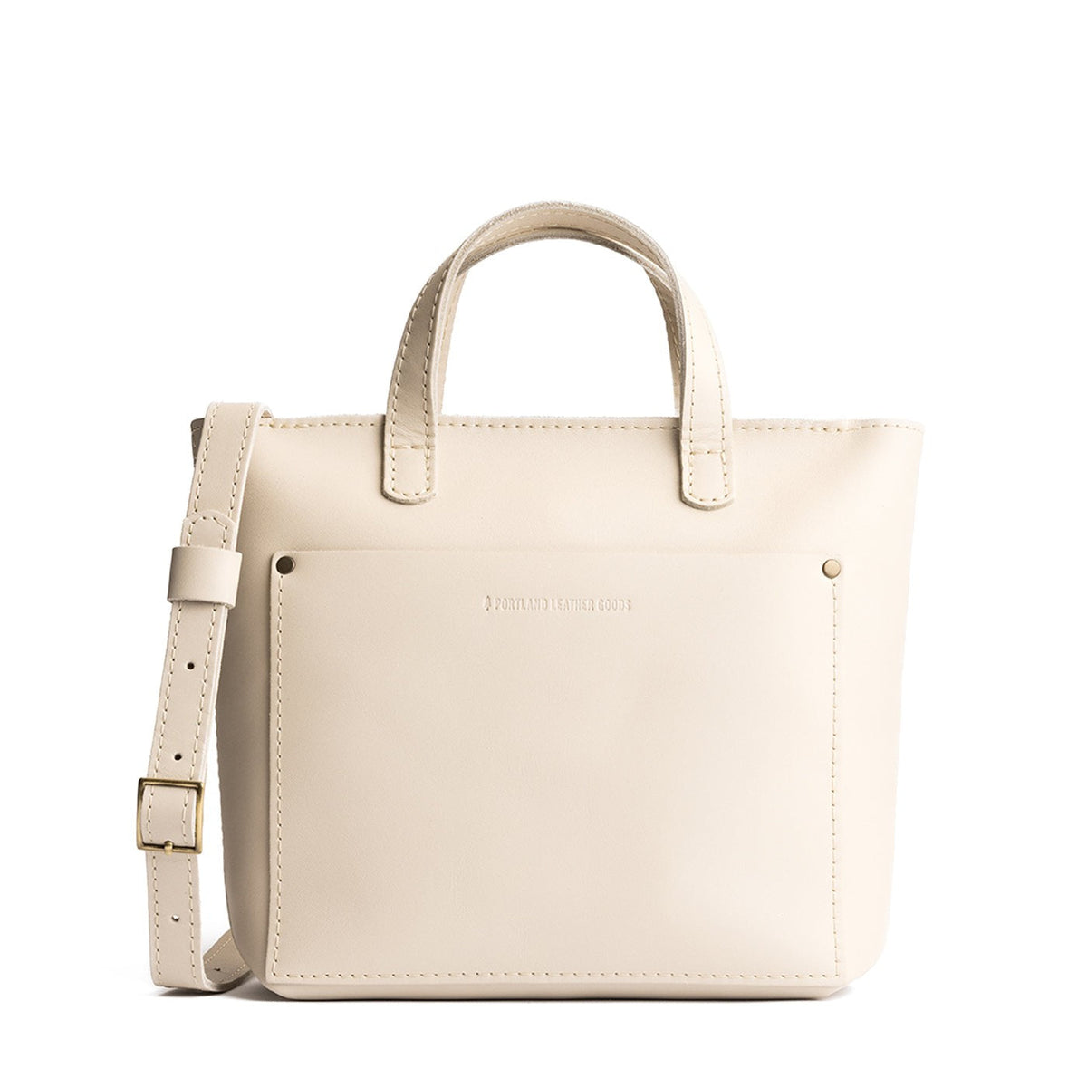 Mini Crossbody Tote - Bone / Zipper