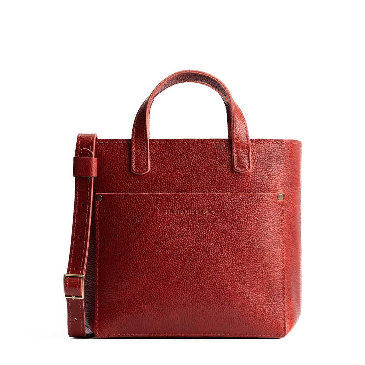 Mini Crossbody Tote - Chili Red / Zipper