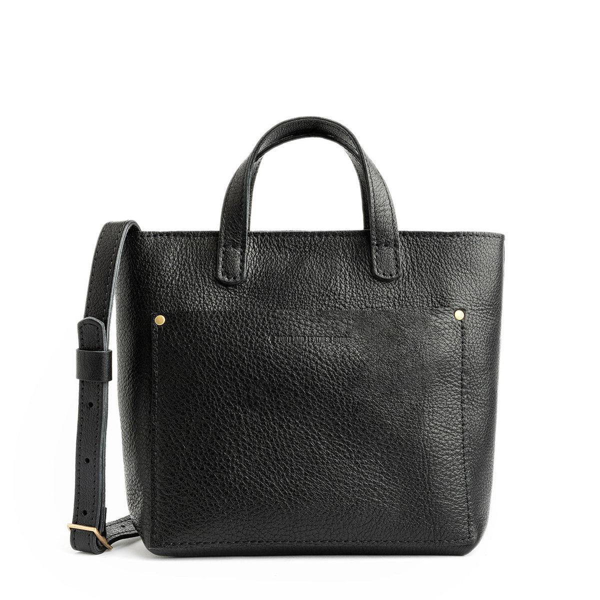 Mini Crossbody Tote - Pebbled--black / Zipper