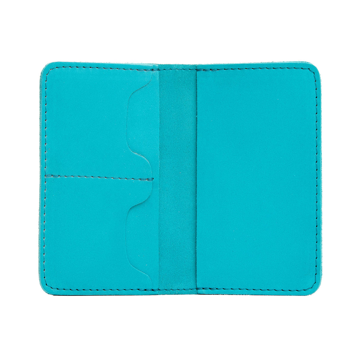 Leather Modern Passport Holder - Aquamarine