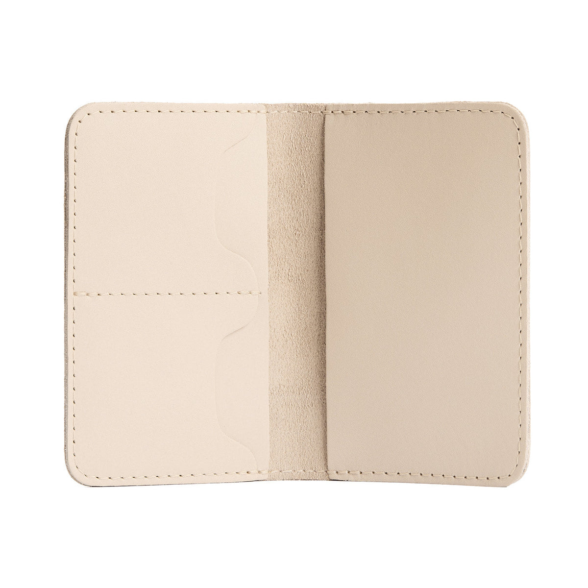 Leather Modern Passport Holder - Bone