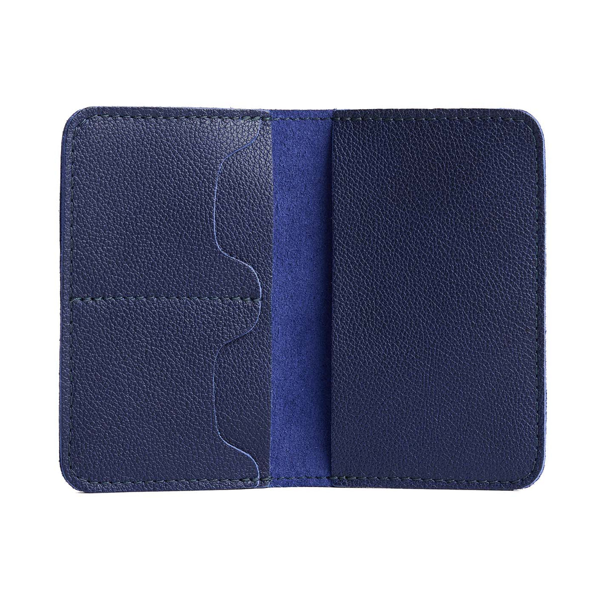 Leather Modern Passport Holder - Cobalt