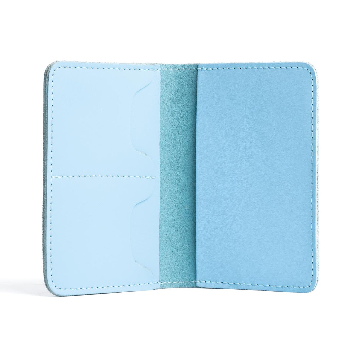Leather Modern Passport Holder - Glacial Blue