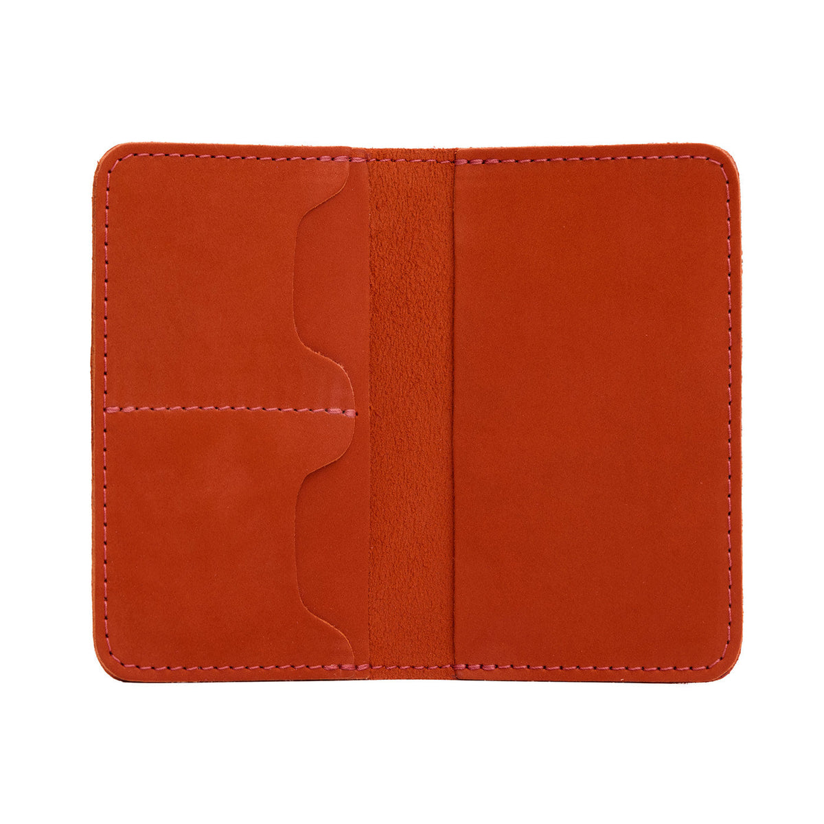Leather Modern Passport Holder - Paprika