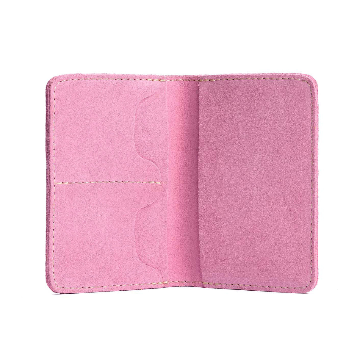 Leather Modern Passport Holder - Pink Suede