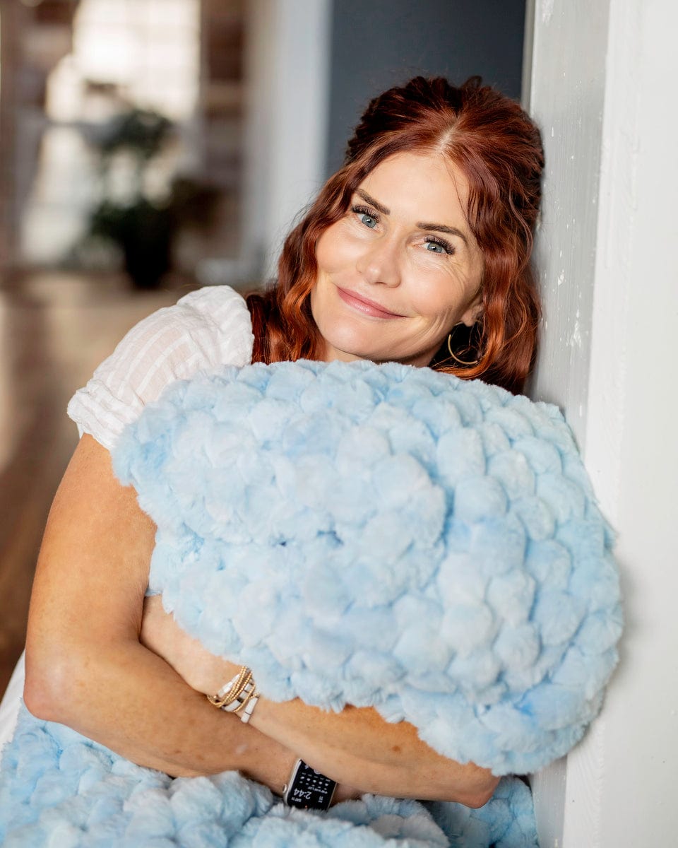 Belgian Waffle Light Blue Blanket - Image 5