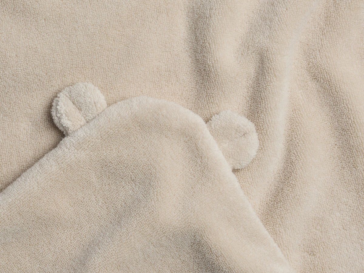 Organic Hooded Baby Towel with Ears (Natural) - Image 3