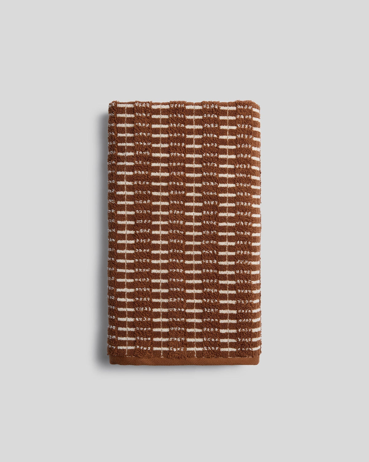 Organic Ladder Stripe Towels (Tobacco and Cream) - Bath Towel