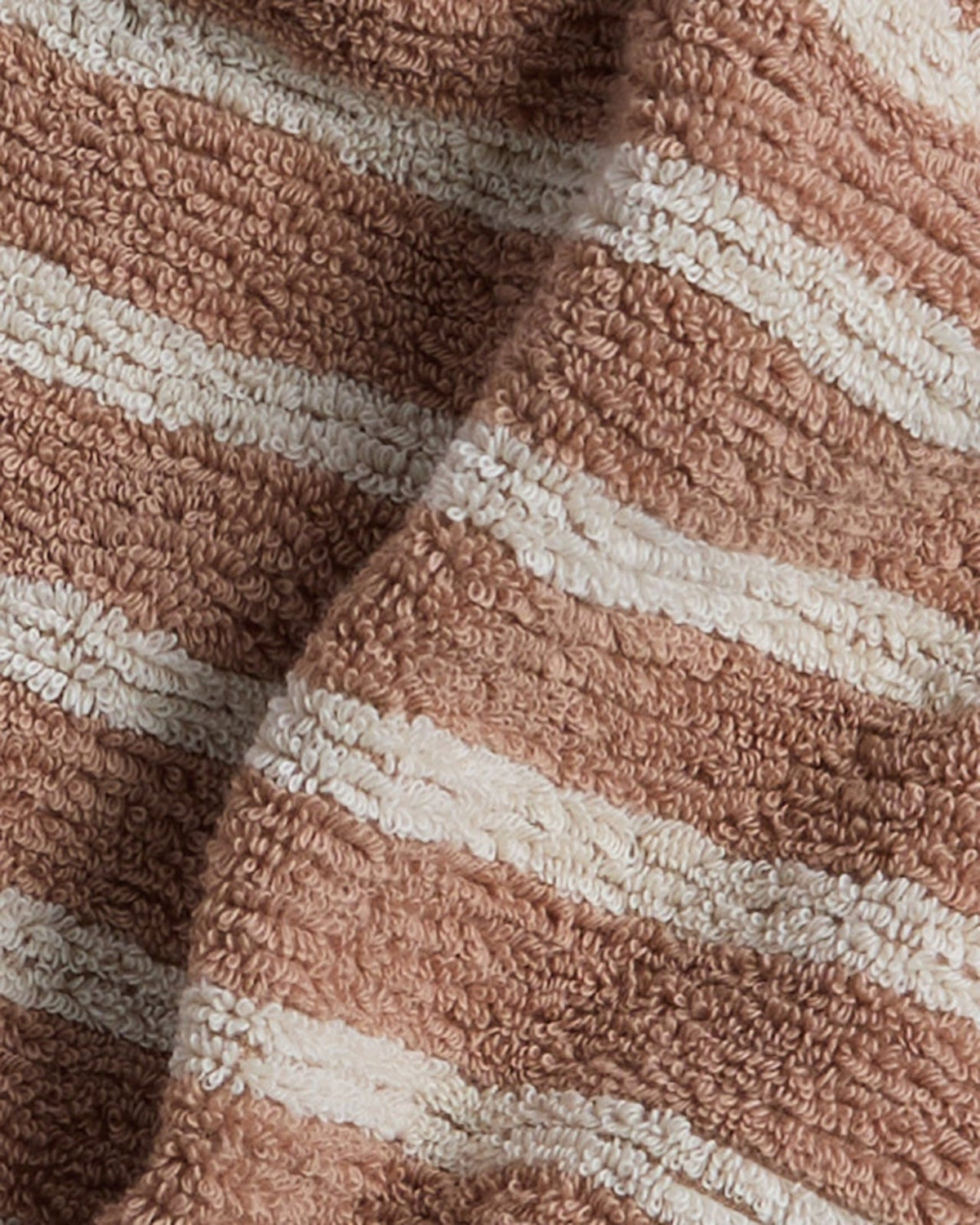 Organic Resort Stripe Towels (Adobe with Butter) - Image 3